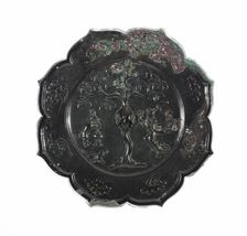 Lobed Mirror with Images of the Moon Palace: Hare Pounding Elixir..., Tang dynasty, 8th century. Creator: Unknown