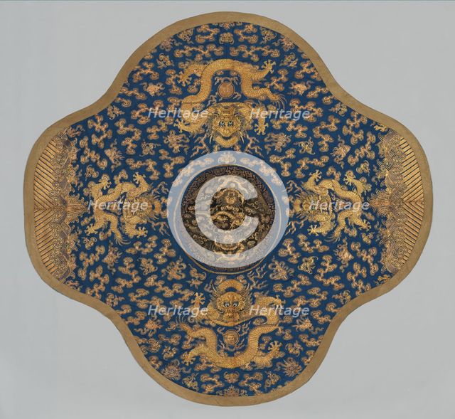 Lobed Square Table Cover, 1800s. Creator: Unknown.
