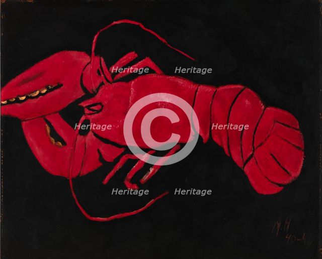 (Lobster on Black Background), 1940-1941. Creator: Marsden Hartley.