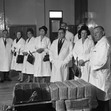 Local dignitaries during an open day at Spillers foods in Gainsborough, Lincolnshire, 1962. Creator: Michael Walters