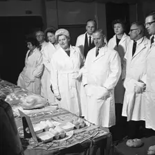 Local dignitaries during an open day at Spillers Foods in Gainsborough, Lincolnshire, 1962. Creator: Michael Walters