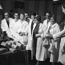 Local dignitaries during an open day at Spillers Foods in Gainsborough, Lincolnshire, 1962. Creator: Michael Walters