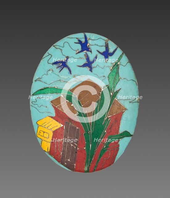 Locket Panel (1 of 4), 1800s. Creator: Alexis Falize (French, 1811-1898); Antoine Tard (French, active 1860-1889).