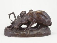 Locked in Death (Panther and Deer), Modeled 1896, cast 1896/99. Creator: Edward Kemeys