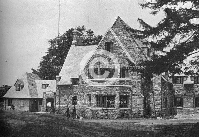 Locker room wing from the 1st tee, East Course, Winged Foot Golf Club, Mamaroneck, New York, 1925. Artist: Unknown.