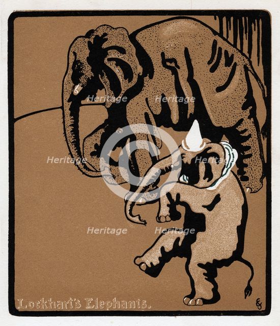Lockhart's elephants, 19th century. Artist: Unknown