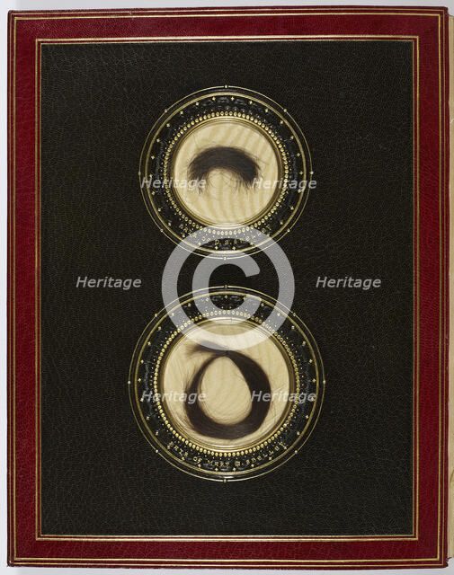 Locks of Percy Shelley's and Mary Shelley's hair, 19th century. Creator: Unknown.