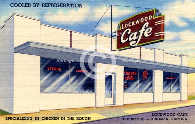 Lockwood Cafe, Route 66, Kingman, Arizona, USA, 1951. Artist: Unknown