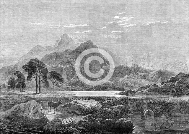 "Loch Ericht - a Bright Night", by A. Gilbert - from the last Winter Exhibition, 1864. Creator: W Thomas.