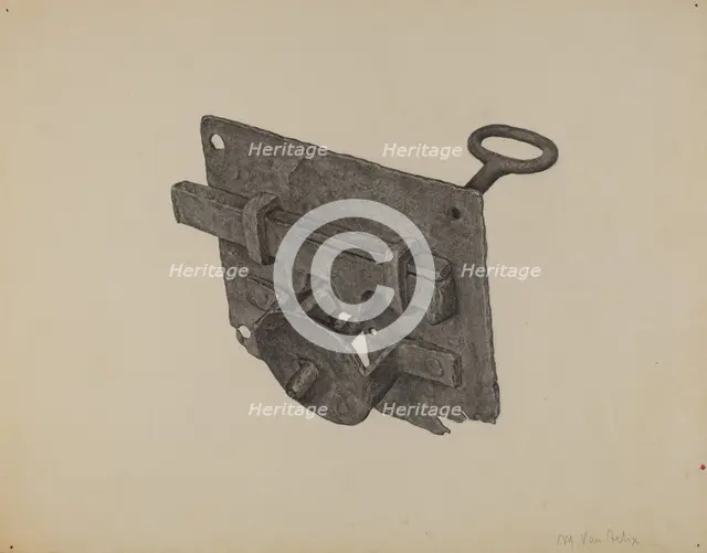 Lock and Key, c. 1938. Creator: Maurice Van Felix.