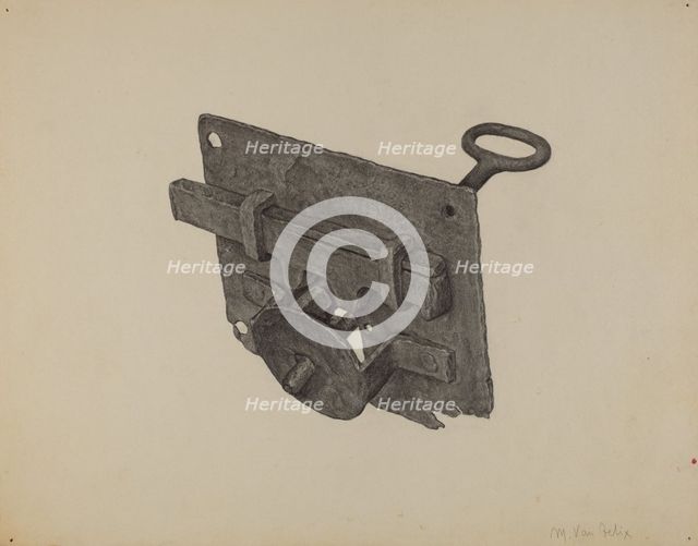 Lock and Key, c. 1938. Creator: Maurice Van Felix.