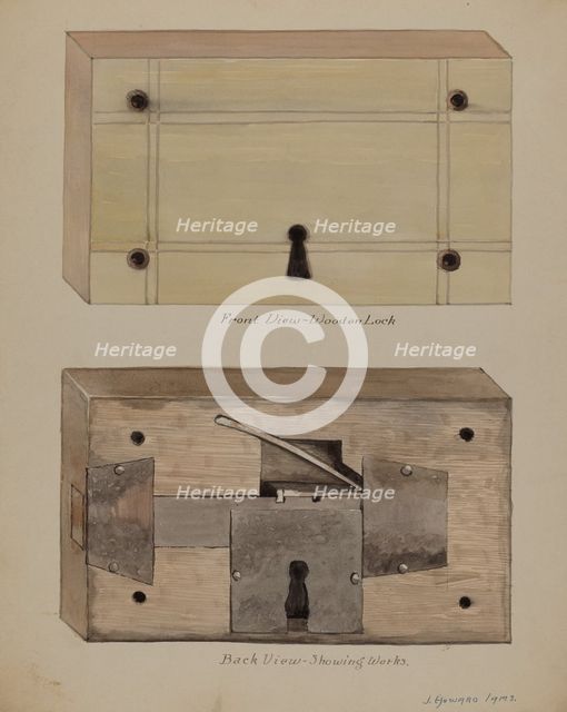 Lock, c. 1936. Creator: J. Howard Iams.