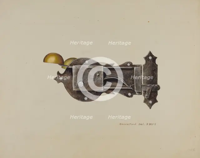 Lock, c. 1939. Creator: Samuel W. Ford.