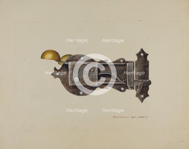 Lock, c. 1939. Creator: Samuel W. Ford.