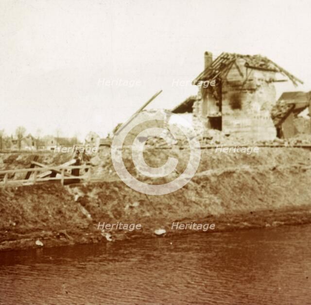 Lock-keeper's house, Nieuwpoort, Flanders, Belgium, c1914-c1918. Artist: Unknown.