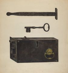 Lock, Key, Hinge, c. 1938. Creator: Charles Bowman