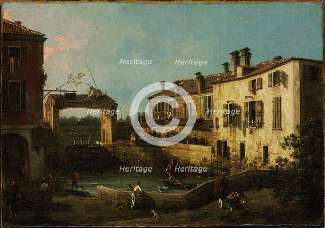Lock near Dolo, 1776. Artist: Canaletto (1697-1768)