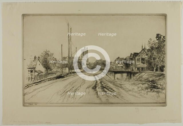 Lock of the New Canal, Troyes, 1907. Creator: Gustave Leheutre.