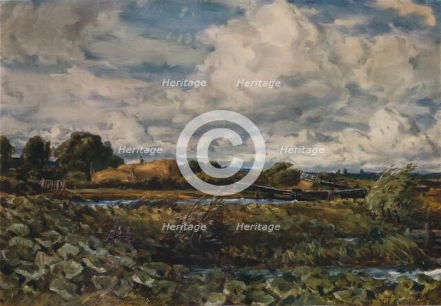 'Lock on the Kennet', 1889. Artist: Thomas Collier.