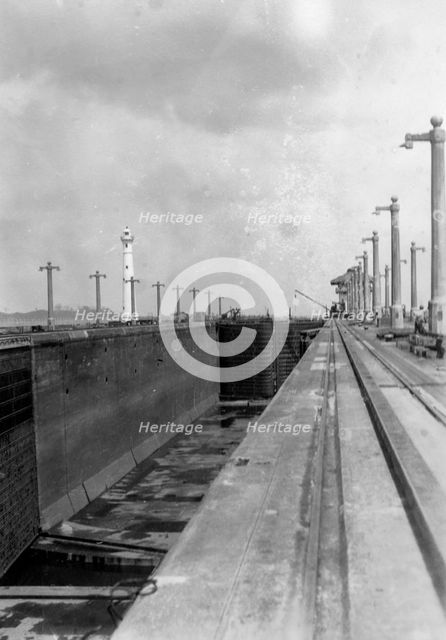 Lock on the Panama Canal, 1931. Artist: Unknown