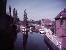 Lock on the River Kennet at Newbury, Berkshire, c1955. Creator: Arthur Charles Kirby Ware