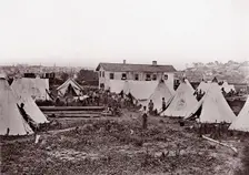 Locomotive #56, U.S. Military Railroad/City Point. Troops Ready to be Taken to the Fron..., 1861-65. Creator: Andrew Joseph Russell