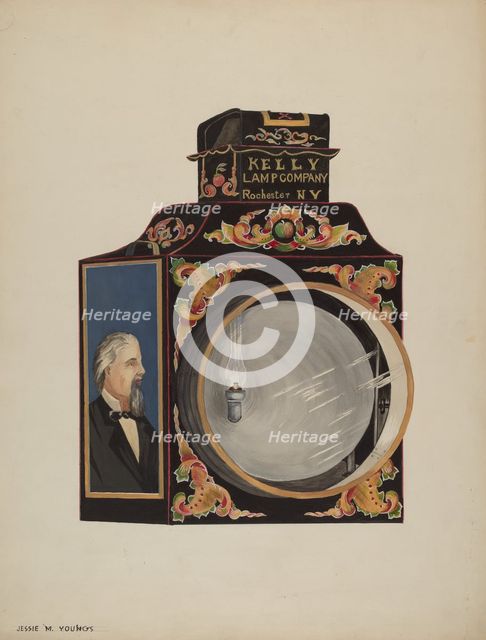 Locomotive Headlight, 1935/1942. Creator: Jessie M Youngs.