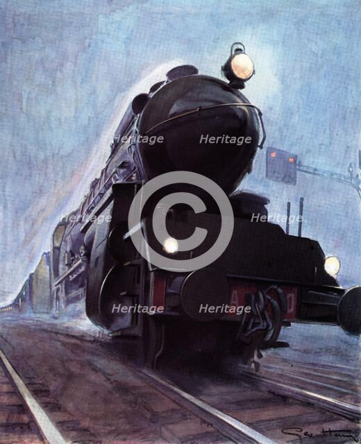 Locomotive Mountain PLM on his journey from Paris to Ventimiglia on the French Riviera, drawing o…