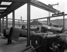 Locomotive repairs, Doncaster, South Yorkshire, 1959. Creator: Michael Walters
