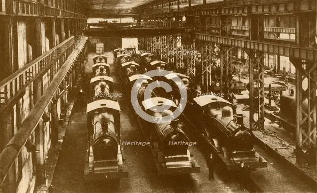 'Locomotives Ready for Shipment Overseas', c1930. Creator: William George Armstrong.