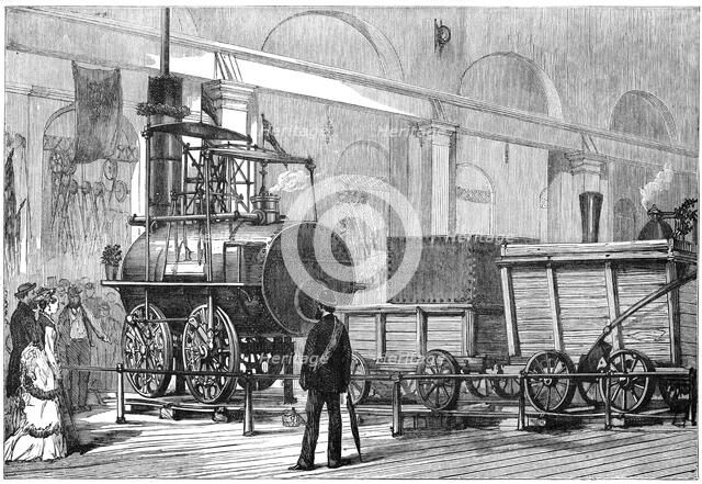 'Locomotion', the first steam locomotive, at the Railway Jubilee, Darlington, Durham, 19th century. Artist: Unknown