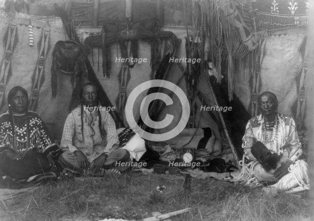 Lodge interior-Piegan, c1910. Creator: Edward Sheriff Curtis.