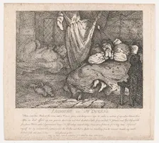Lodging at M'Queen's (Picturesque Beauties of Boswell, Part the Second), June 20,..., June 20, 1786. Creator: Thomas Rowlandson