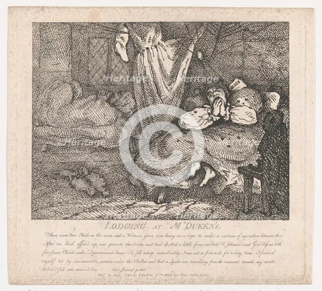 Lodging at M'Queen's (Picturesque Beauties of Boswell, Part the Second), June 20,..., June 20, 1786. Creator: Thomas Rowlandson.
