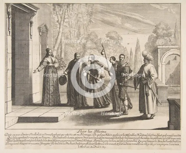 Lodging Pilgrims, possibly 1635. Creator: Abraham Bosse.