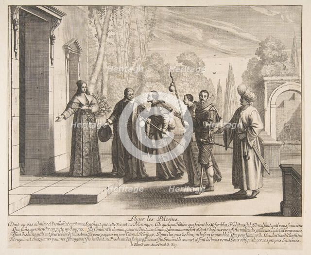 Lodging Pilgrims, possibly 1635. Creator: Abraham Bosse.