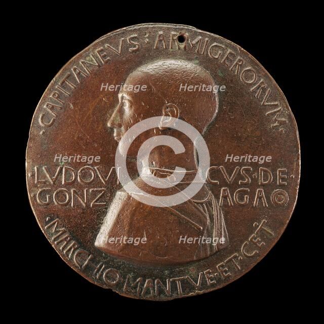 Lodovico III Gonzaga, 1414-1478, 2nd Marquess of Mantua 1444 (obverse), c. 1447/1448. Creator: Pisanello.