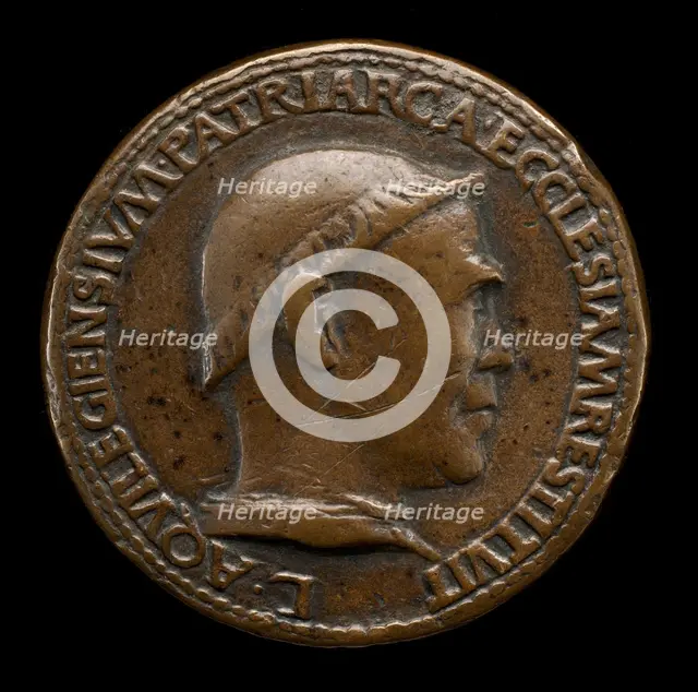 Lodovico Scarampi (Mezzarota), died 1465, Patriarch of Aquileia 1444 [obverse]. Creator: Cristoforo di Geremia.