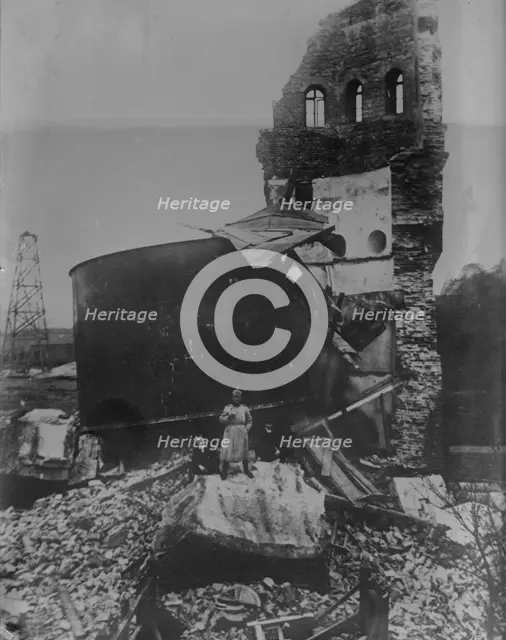 Lodz -- Water Tower wrecked by shells, between c1914 and c1915. Creator: Bain News Service.