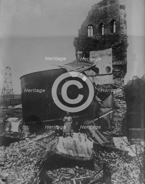 Lodz -- Water Tower wrecked by shells, between c1914 and c1915. Creator: Bain News Service.
