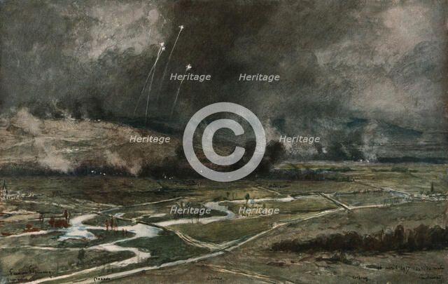 'L'offensive Francaise d'avril-mai 1917; L'attaque des positions allemandes au Nord de..., 1917. Creator: Francois Flameng.