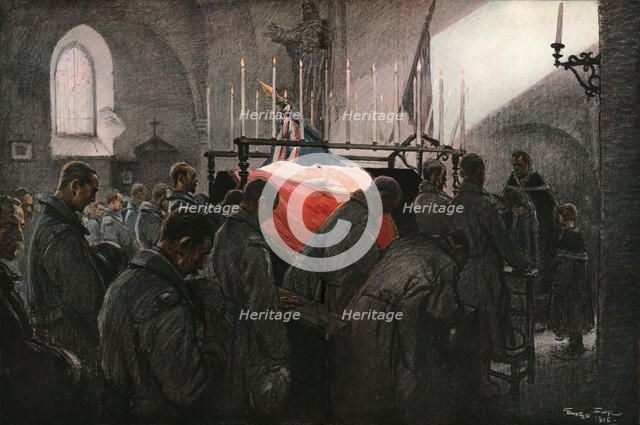 'L'Office pour les morts au champ d'honneur', 1916. Creator: Georges Bertin Scott.