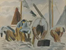 Lofoten fishermen, 1934. Creator: Ewald Dahlskog