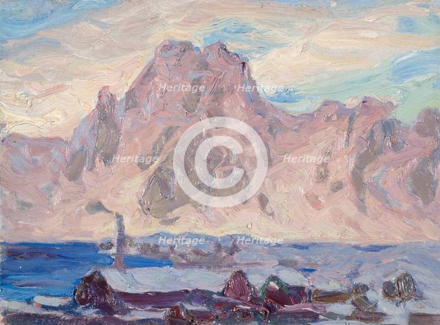 Lofoten in Violet. Study, 1934. Creator: Anna Katarina Boberg.