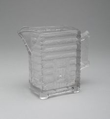 Log Cabin pattern creamer, c. 1875. Creator: Central Glass Company