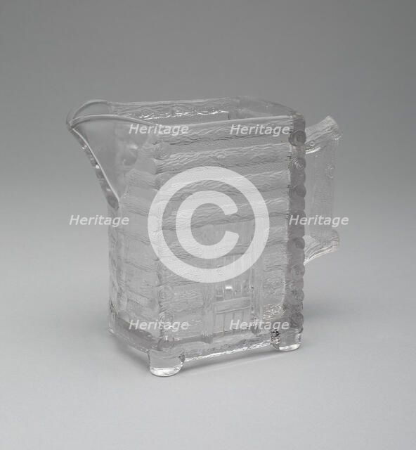 Log Cabin pattern creamer, c. 1875. Creator: Central Glass Company.