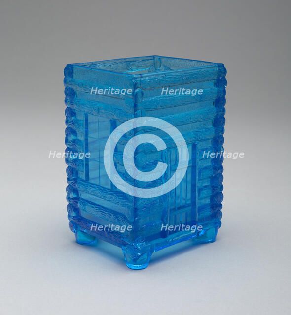 Log Cabin pattern spooner, c. 1875. Creator: Central Glass Company.