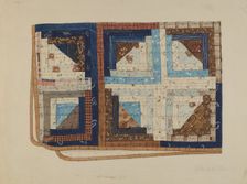 Log Cabin Quilt, 1935/1942. Creator: Elbert S. Mowery