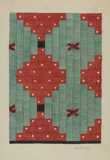 Log Cabin Quilt, c. 1941. Creator: Ada Barnes