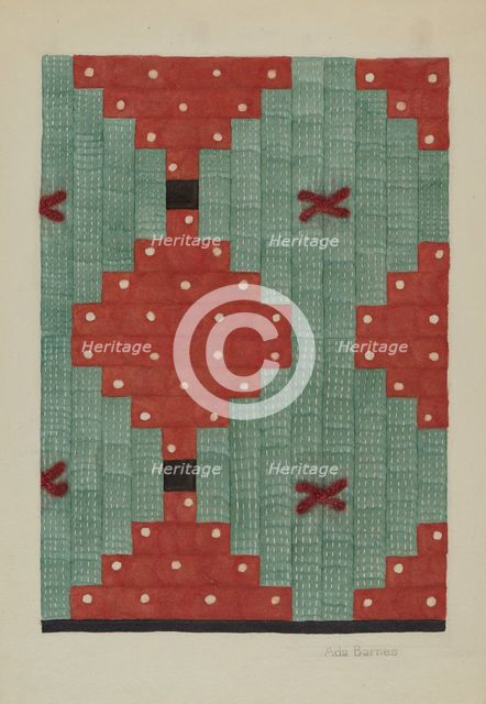 Log Cabin Quilt, c. 1941. Creator: Ada Barnes.